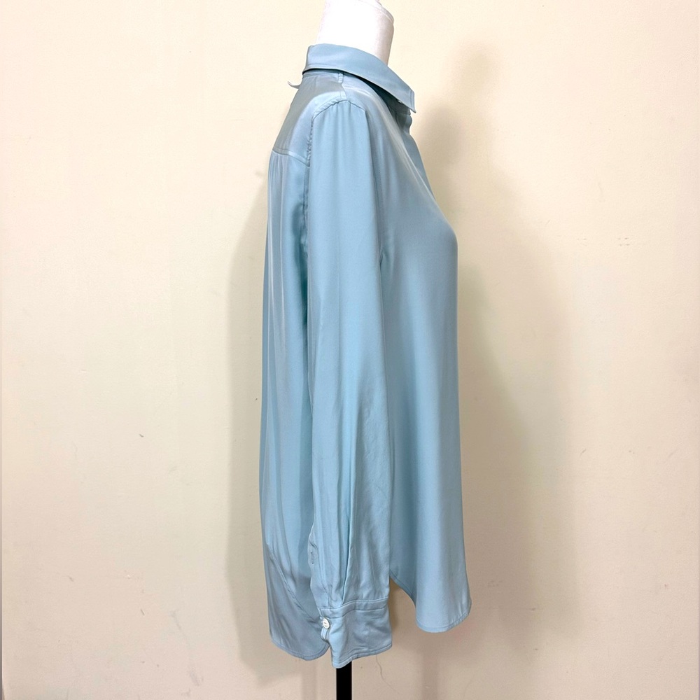 EUC FLAWLESS rag & bone Pure Silk Hidden Buttons Up Long Sleeves Shirt Top S/M - Picture 9 of 15